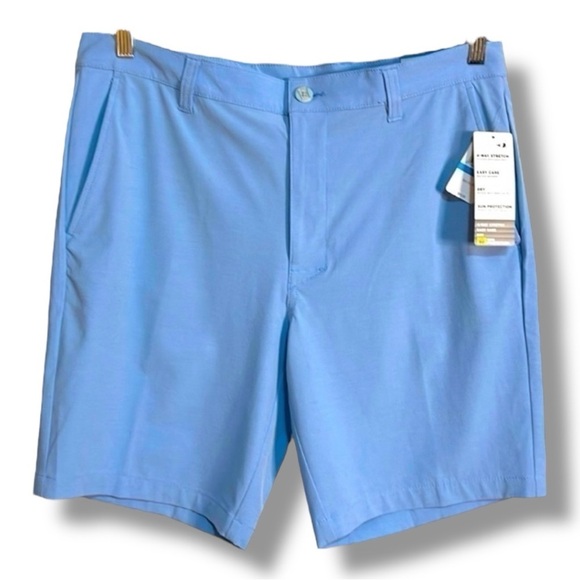 Men's Golf Shorts Grand Slam 50UPF Stretch Flat-Front Size 36 Chambray Blue - Picture 1 of 6